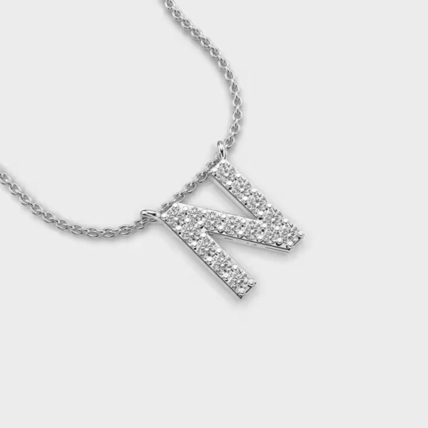 Classic Unisex 'N' Letter 18K Gold and Silver Plated Fine Jewelry Pendant Diamond Pendants & Charms