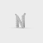 Classic Unisex 'N' Letter 18K Gold and Silver Plated Fine Jewelry Pendant Diamond Pendants & Charms