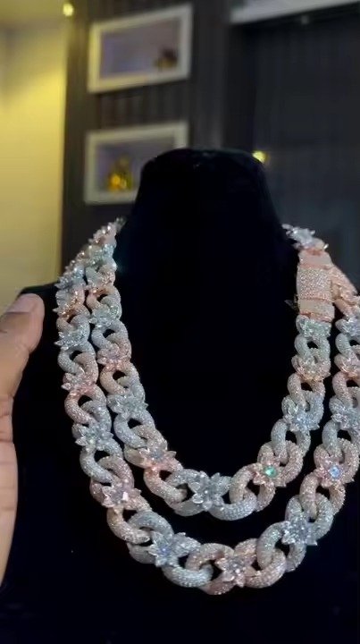 Iced Out Lab Moissanite Diamond Cuban Link Chain Hip Hop Customized Luxury Jewelry Best Gift for Men Hip-hop Chains