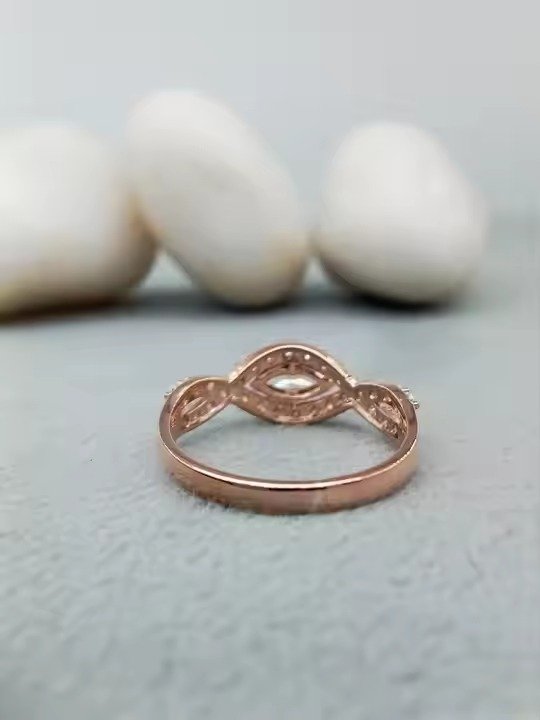 Customizable 14k Gold & 925 Silver Solitaire VVS Moissanite Engagement Wedding Ring Fine Jewelry Set with Trendy Fancy Design