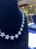 12mm Star Shape Hip Hop Chain 925 Sterling Silver Rapper Flower Necklace Baguette Cut Moissanite Necklace Anniversary Gift