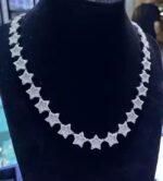12mm Star Shape Hip Hop Chain 925 Sterling Silver Rapper Flower Necklace Baguette Cut Moissanite Necklace Anniversary Gift