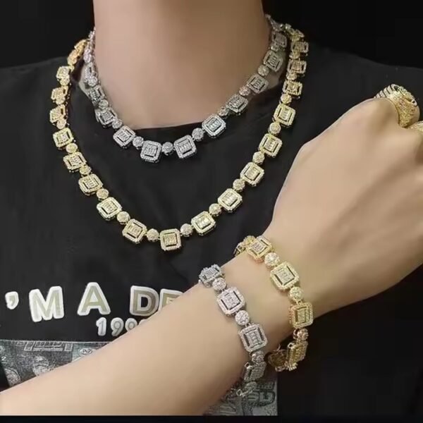 Luxury Hip Hop Cuban Link Chain Fine Jewelry VVS Diamond Necklace for Men and Women Inspired by Miami Style