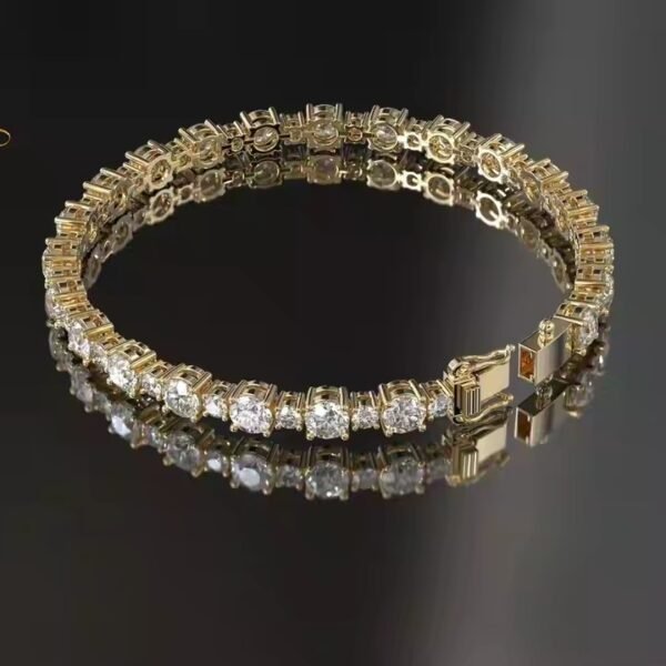 14K Solid Gold Lab Grown Diamond Tennis Bracelet for Women and Men for Weddings and Special Occasions