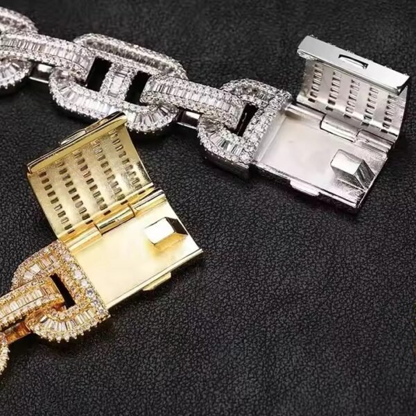 Custom 14k 18k Yellow Gold Plated Premium Quality Link Chain VVS Moissanite Diamond Iced Hip Hop Style Cuban Chain for Men Women