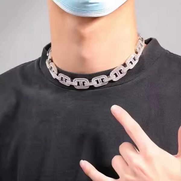 Custom 14k 18k Yellow Gold Plated Premium Quality Link Chain VVS Moissanite Diamond Iced Hip Hop Style Cuban Chain for Men Women