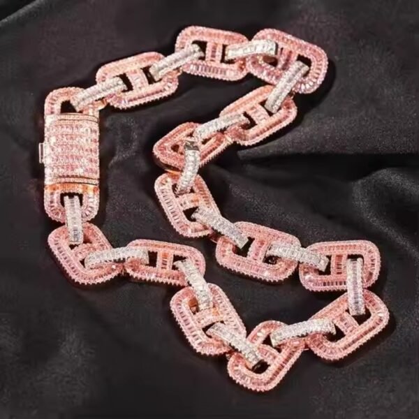 Custom 14k 18k Yellow Gold Plated Premium Quality Link Chain VVS Moissanite Diamond Iced Hip Hop Style Cuban Chain for Men Women