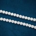 14KT White Gold Precious Moissanite Diamond Tennis Necklace for Women Round Cut Hip Hop VVS Clarity Yellow Gold Link Chain