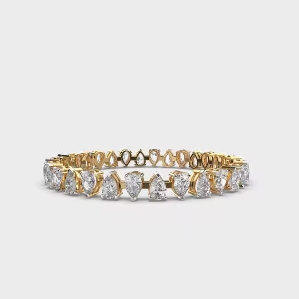 Pristine Pear Diamond Bangle High Quality Moissanite Tennis Chain 925 Sterling Silver 14K Gold Plated Bangle Tennis