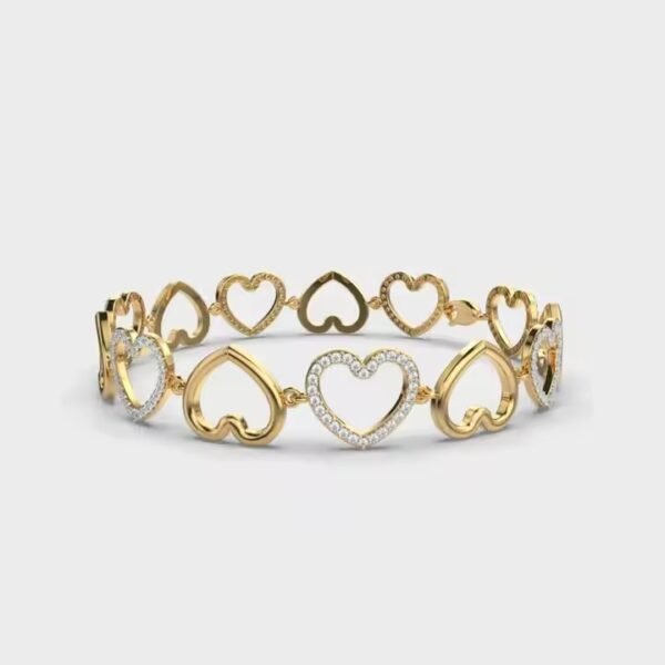 Hearts Diamond Bracelet Tennis High Quality Moissanite Tennis Chain 925 Sterling Silver 14K Bracelet Tennis