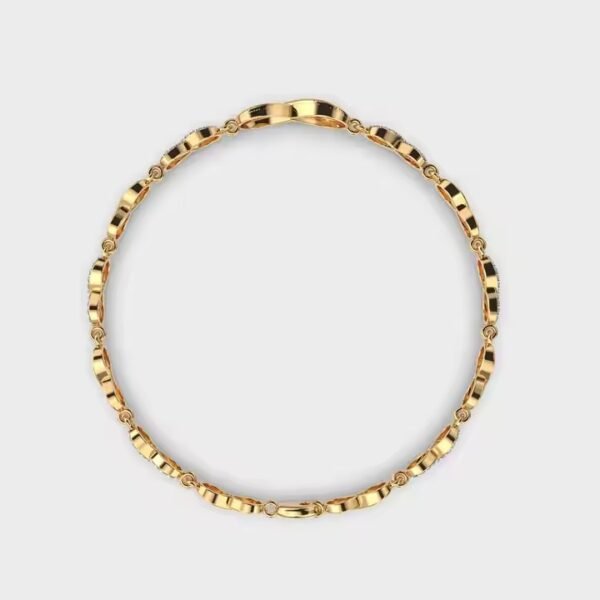 Classic 14K Gold Tennis Bracelet Dainty Wedding Jewelry with Moissanite and Diamond Perfect Party Gift