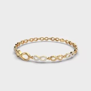 Classic 14K Gold Tennis Bracelet Dainty Wedding Jewelry with Moissanite and Diamond Perfect Party Gift