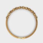 Latest Leaves Diamond Bracelet Tennis Classic Simple Unique Design Real Diamond Studded Bangle Bracelet in 18K Yellow Gold