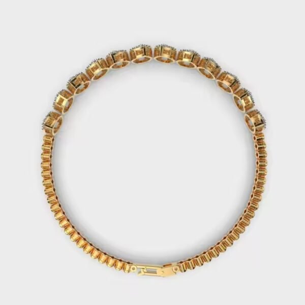 Latest Leaves Diamond Bracelet Tennis Classic Simple Unique Design Real Diamond Studded Bangle Bracelet in 18K Yellow Gold