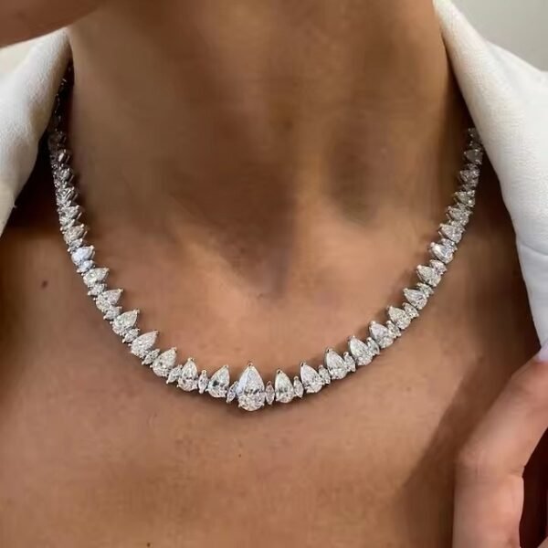 Luxury Fully Silver Yellow Gold Diamond Chain