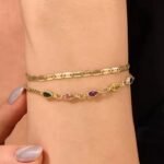 Top Quality Birthstone Moissanite Chain Personalized 10K/ 14K/ 18K Bracelet Zirconia Pear Stone Gemstone Bracelets