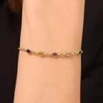 Top Quality Birthstone Moissanite Chain Personalized 10K/ 14K/ 18K Bracelet Zirconia Pear Stone Gemstone Bracelets