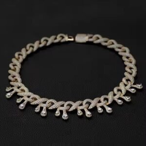 Trendy Fully Iced Customized Yellow Gold Cuban Link Chain