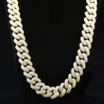 Solid 925 Sterling Silver Prong Set MOISSANITE Necklace with Rhodium Finish Cuban Link Chain PASSES Diamond Tester