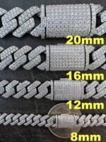 18mm Miami Cuban Link Chain Necklace 925 Silver Plated Men's Hip Hop Rock Fashion Moissanite Diamond customize Jewelry from India