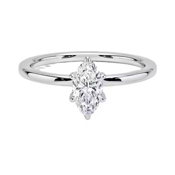 Custom Made Marquise Cut Moissanite Diamond Ring Women Jewelry Promise 925 Silver Gold Plated Wedding Marquise Diamond Ring