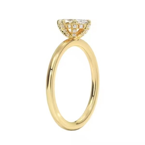 Custom Made Marquise Cut Moissanite Diamond Ring Women Jewelry Promise 925 Silver Gold Plated Wedding Marquise Diamond Ring