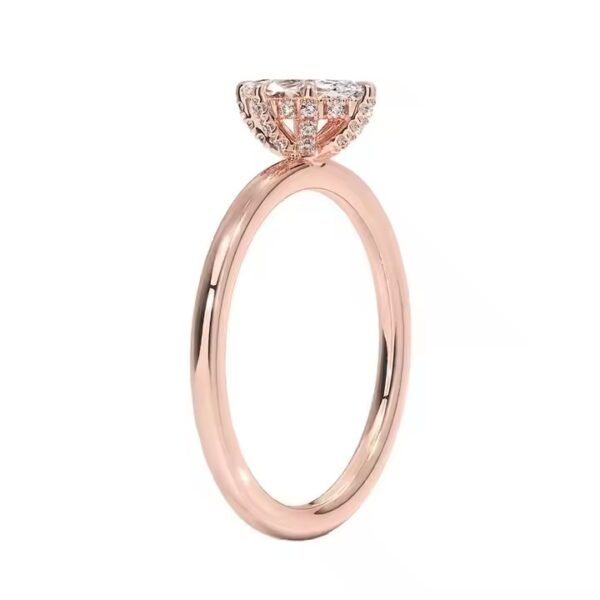 Custom Made Marquise Cut Moissanite Diamond Ring Women Jewelry Promise 925 Silver Gold Plated Wedding Marquise Diamond Ring