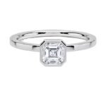 Bezel Set Moissanite Asscher Brilliant Cut vvs Diamond Wedding Engagement Rings For Women In S925 Silver Ring