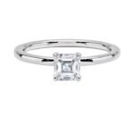 Silver 925 Moissanite Ring for Women Yellow Gold Plated Asscher Cut Featuring Unique Diamond Rings by Ascher