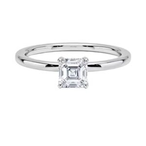 Silver 925 Moissanite Ring for Women Yellow Gold Plated Asscher Cut Featuring Unique Diamond Rings by Ascher