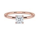 Silver 925 Moissanite Ring for Women Yellow Gold Plated Asscher Cut Featuring Unique Diamond Rings by Ascher