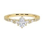 Custom 925 silver jewelry Pear Cut Certified Moissanite Diamond Wedding Ring for Women