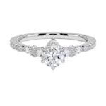 Custom 925 silver jewelry Pear Cut Certified Moissanite Diamond Wedding Ring for Women