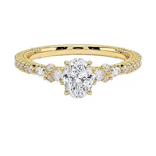 Oval Cut Moissanite Solitaire Ring in S925 Sterling Engagement Moissanite Solitaire Ring Oval Cut Moissanite Solitaire Ring in S925 Sterling Engagement Ring