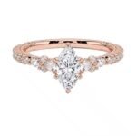 Custom Made Marquise Cut Moissanite Diamond Ring Women Jewelry Promise 925 Silver Gold Plated Wedding Marquise Diamond Ring