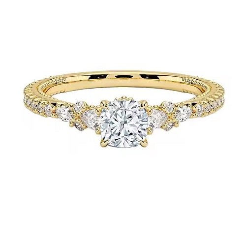 Ascher Cut Created Moissanite Ring 925 Sterling Silver Halo Wedding Engagement Jewelry Micro Pave Moissanite Ring For Women