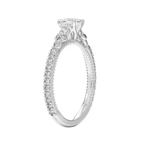 Ascher Cut Created Moissanite Ring 925 Sterling Silver Halo Wedding Engagement Jewelry Micro Pave Moissanite Ring For Women