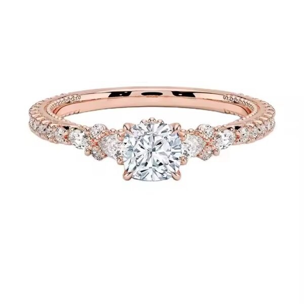 Ascher Cut Created Moissanite Ring 925 Sterling Silver Halo Wedding Engagement Jewelry Micro Pave Moissanite Ring For Women