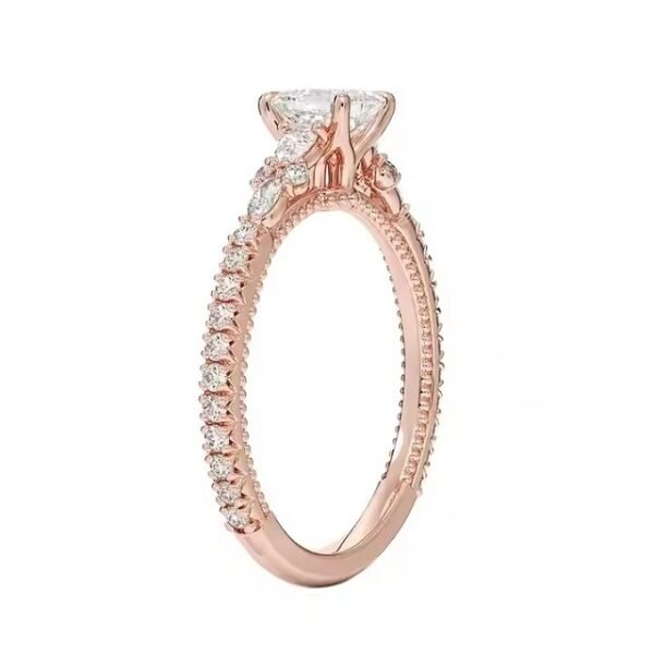 Moissanite Solitaire Ring in S925 Sterling Silver for Weeding Wear