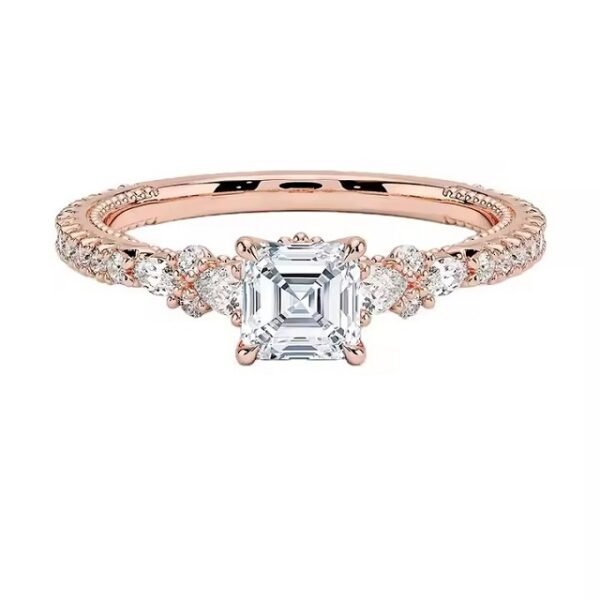 Moissanite Solitaire Ring in S925 Sterling Silver for Weeding Wear