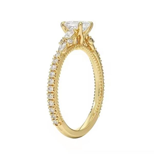 Moissanite Solitaire Ring in S925 Sterling Silver for Weeding Wear