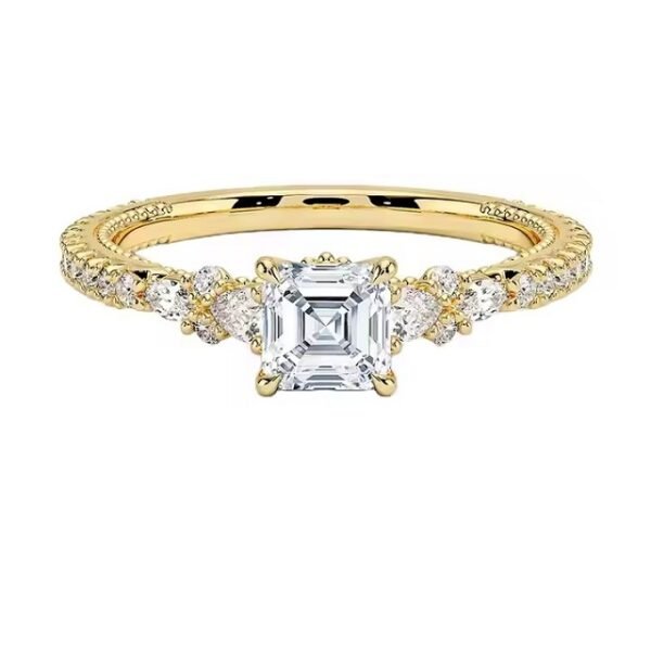 Moissanite Solitaire Ring in S925 Sterling Silver for Weeding Wear