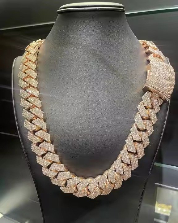Moissanite Diamond Cuban Link Tennis Chain 4mm 6mm 8mm 10mm Gold Silver Plated Hip Hop Necklace Adjustable Length for Men