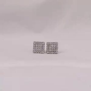 Moissanite Stud Earrings with Screw Back, Diamond Earrings, Iced Out Hip Hop Jewelry, Luxury Earrings Set for Women