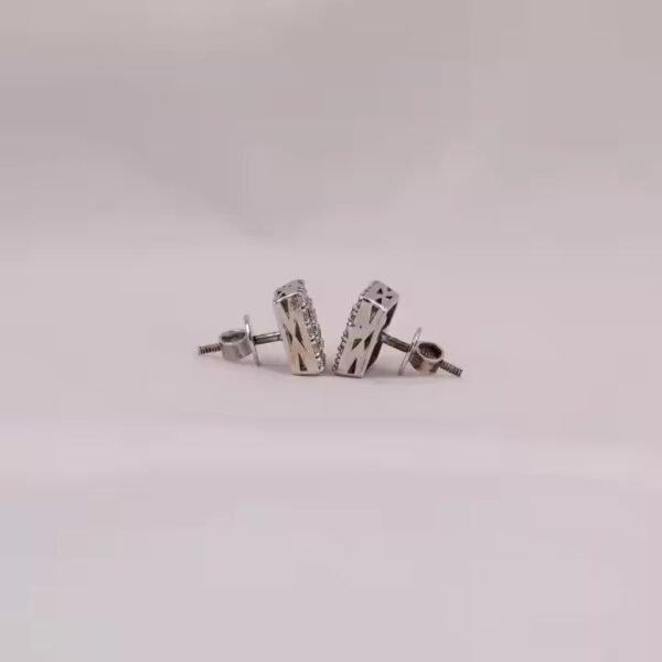 Moissanite Stud Earrings with Screw Back, Diamond Earrings, Iced Out Hip Hop Jewelry, Luxury Earrings Set for Women