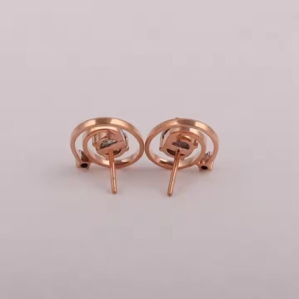 Natural Diamond Spiral Stud Earrings Salt N Pepper Oval Cut Handmade for Her Lab Grown Diamond Earrings For Gift To A Women