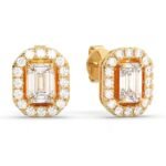 Best Quality Lab Grown Round Diamond Huggie Hoop Earrings In 10K/14K/18K White Gold Luxury Jewelry for Women