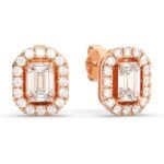 Best Quality Lab Grown Round Diamond Huggie Hoop Earrings In 10K/14K/18K White Gold Luxury Jewelry for Women