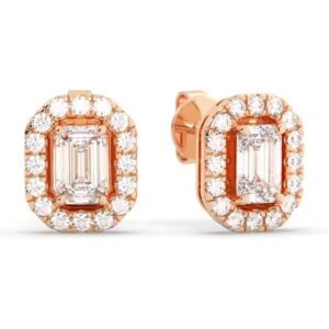 Best Quality Lab Grown Round Diamond Huggie Hoop Earrings In 10K/14K/18K White Gold Luxury Jewelry for Women