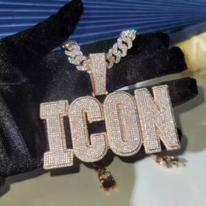 Silver Hip Hop Pendant New Street Fashion Design Diamond Moissanite Personalized Christian Cross Baguette Fine